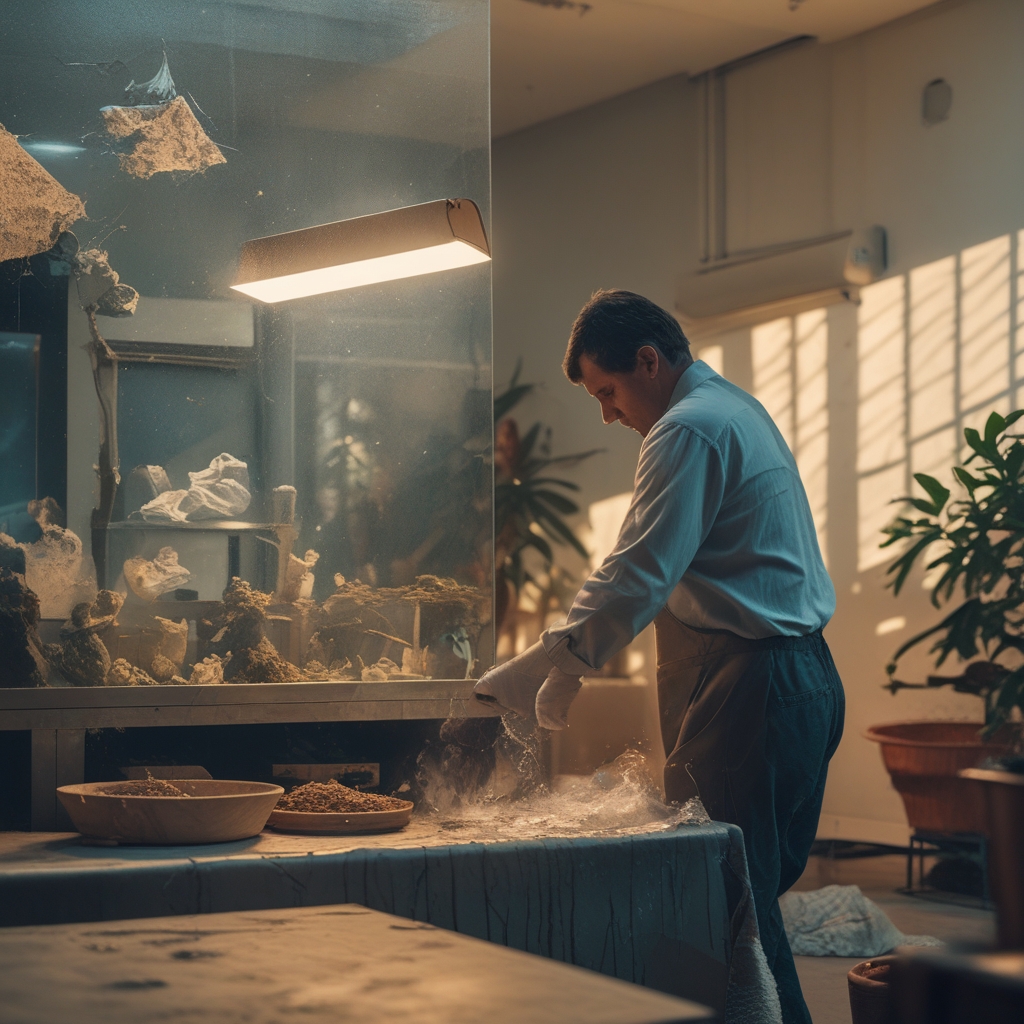 Osoba w średnim wieku wykonująca kontrolowane ćwiczenie z własnym ciężarem ciała w przestronnej sali z naturalnym oświetleniem, skupiona na prawidłowej formie ruchu